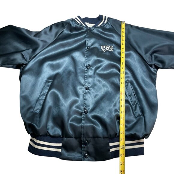 Vintage Steak And Ale Restaurant Blue Bomber Jacket Size Large - Picture 11 of 11